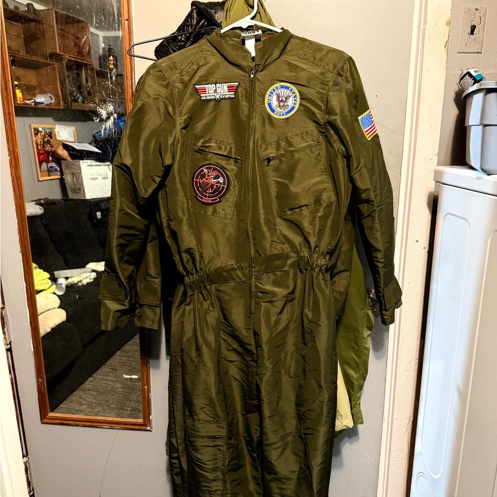 Olive Green Flight Suit with Patches